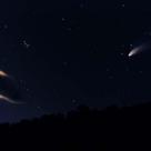 Comet Hale-Bopp and Aurora Borealis